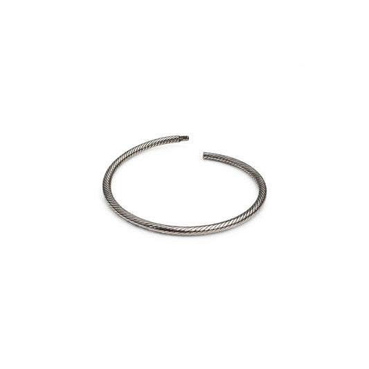 925 Sterling Silver Twisted Open Bangle – Classic Rope Design Silver Kada
