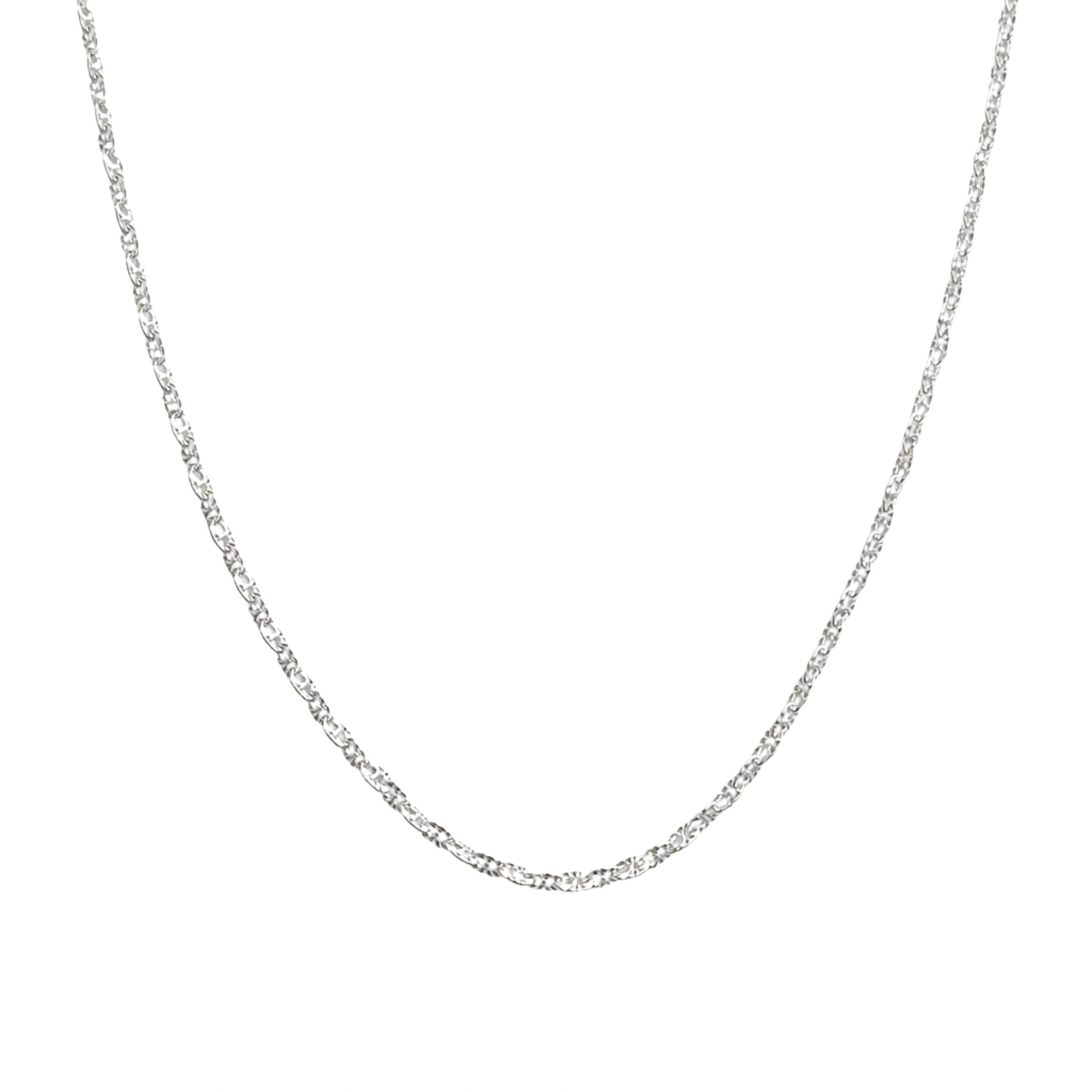 925 Sterling Silver Rope Chain Necklace – Diamond Cut Twisted Silver Chain