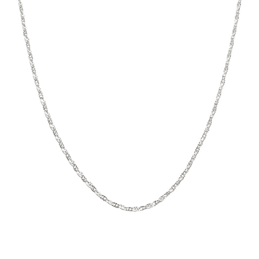 925 Sterling Silver Rope Chain Necklace – Diamond Cut Twisted Silver Chain
