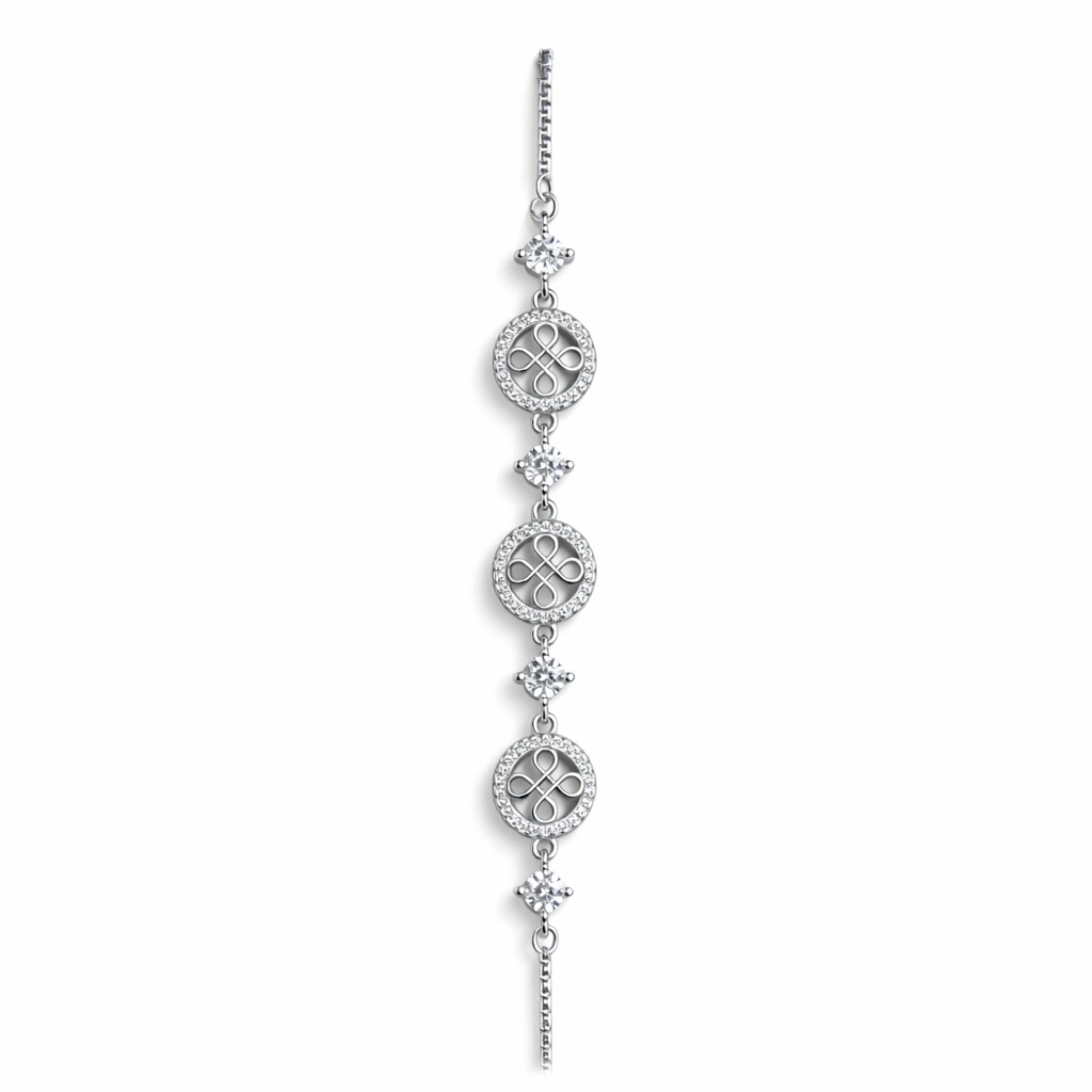 925 Sterling Silver Infinity Clover Bracelet | Zircon Charm Bracelet
