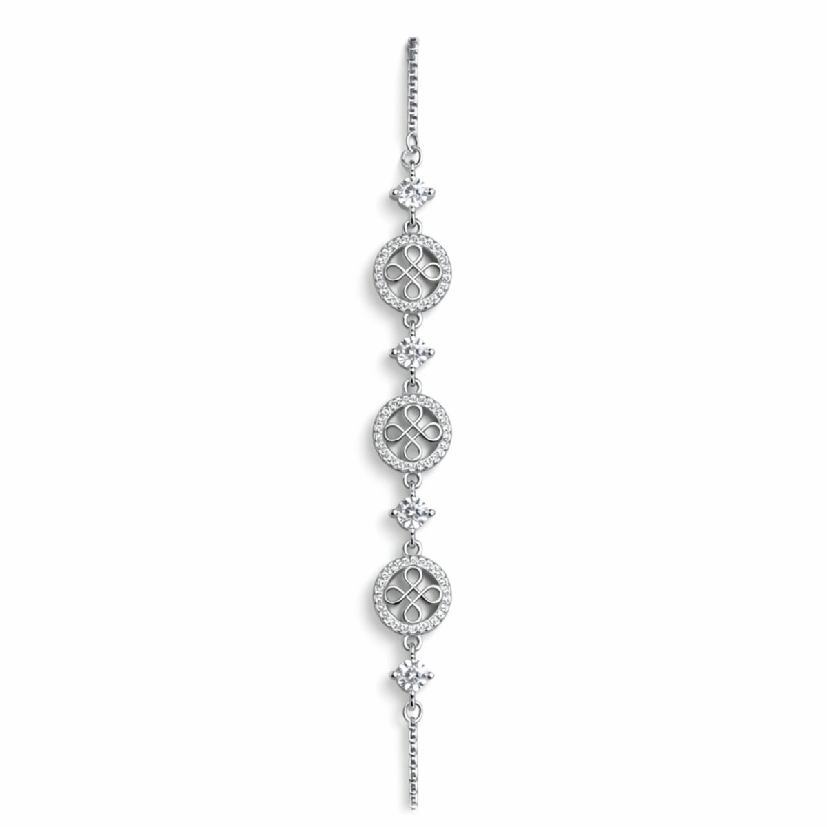925 Sterling Silver Infinity Clover Bracelet | Zircon Charm Bracelet