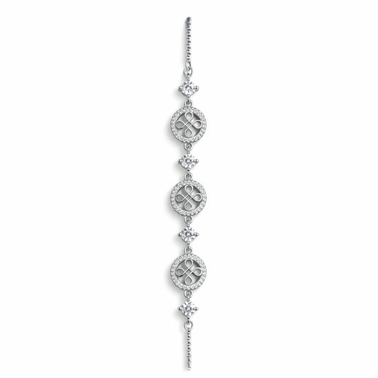 925 Sterling Silver Infinity Clover Bracelet | Zircon Charm Bracelet