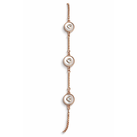 Rose Gold Heart Bracelet | Mother of Pearl Heart Charm Bracelet