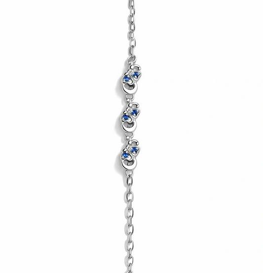 925 Sterling Silver Blue Butterfly Charm Bracelet