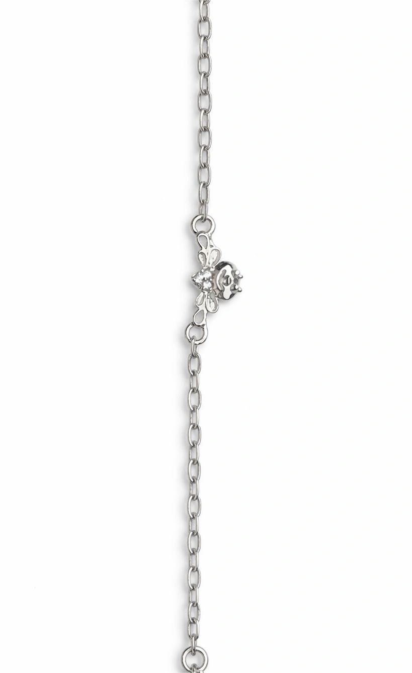925 Sterling Silver Ladybug Charm Bracelet with CZ Stone for Women