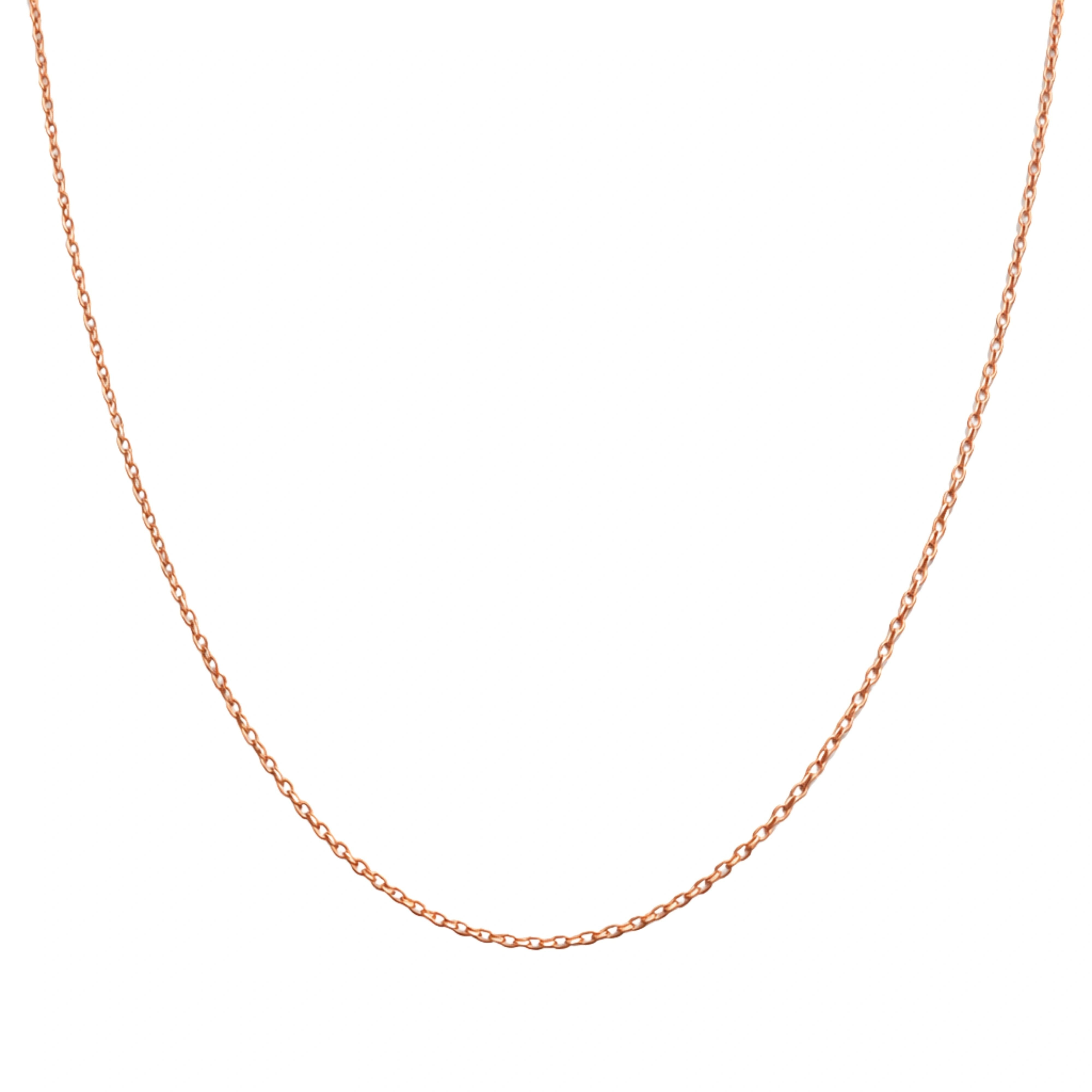 925 Silver Rose Gold Cable Chain Necklace – Minimal Classic Link Chain