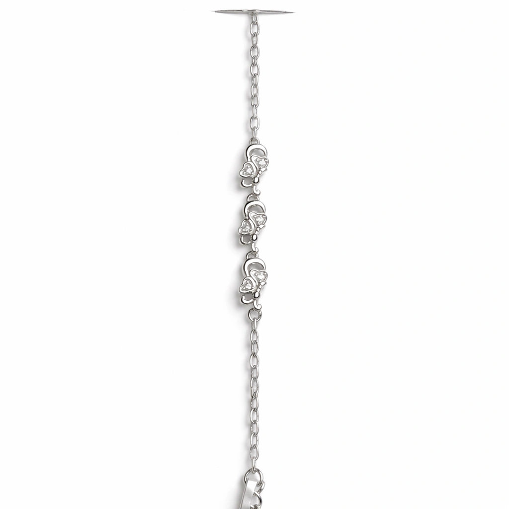 925 Sterling Silver Triple Elephant Charm Bracelet for Women
