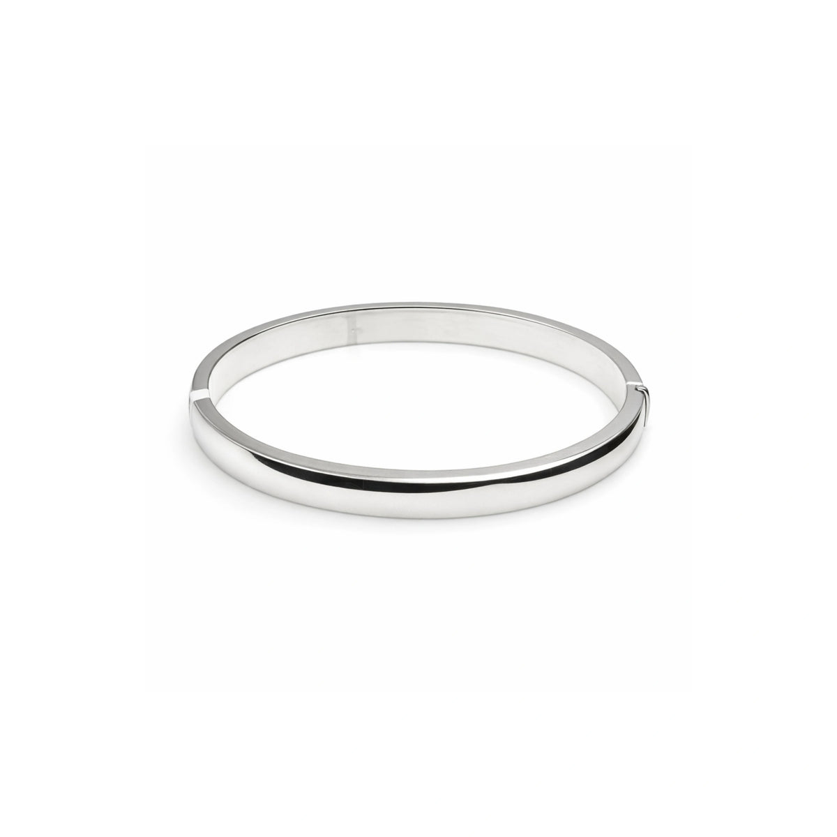 925 Sterling Silver Plain Hinged Bangle Bracelet for Women