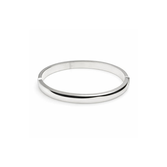 925 Sterling Silver Plain Hinged Bangle Bracelet for Women