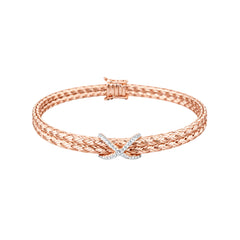 925 Sterling Silver Rose Gold Braided Kada