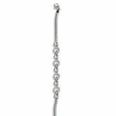 925 Sterling Silver Heart Link Bracelet | Zircon Circle Chain Bracelet
