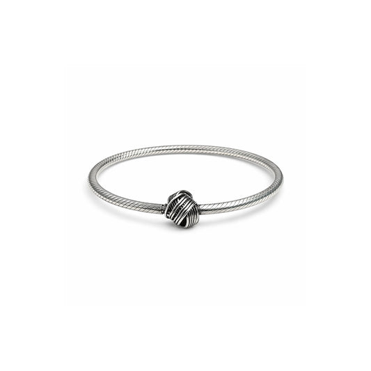 925 Sterling Silver Snake Chain Bracelet with Knot Charm for Women