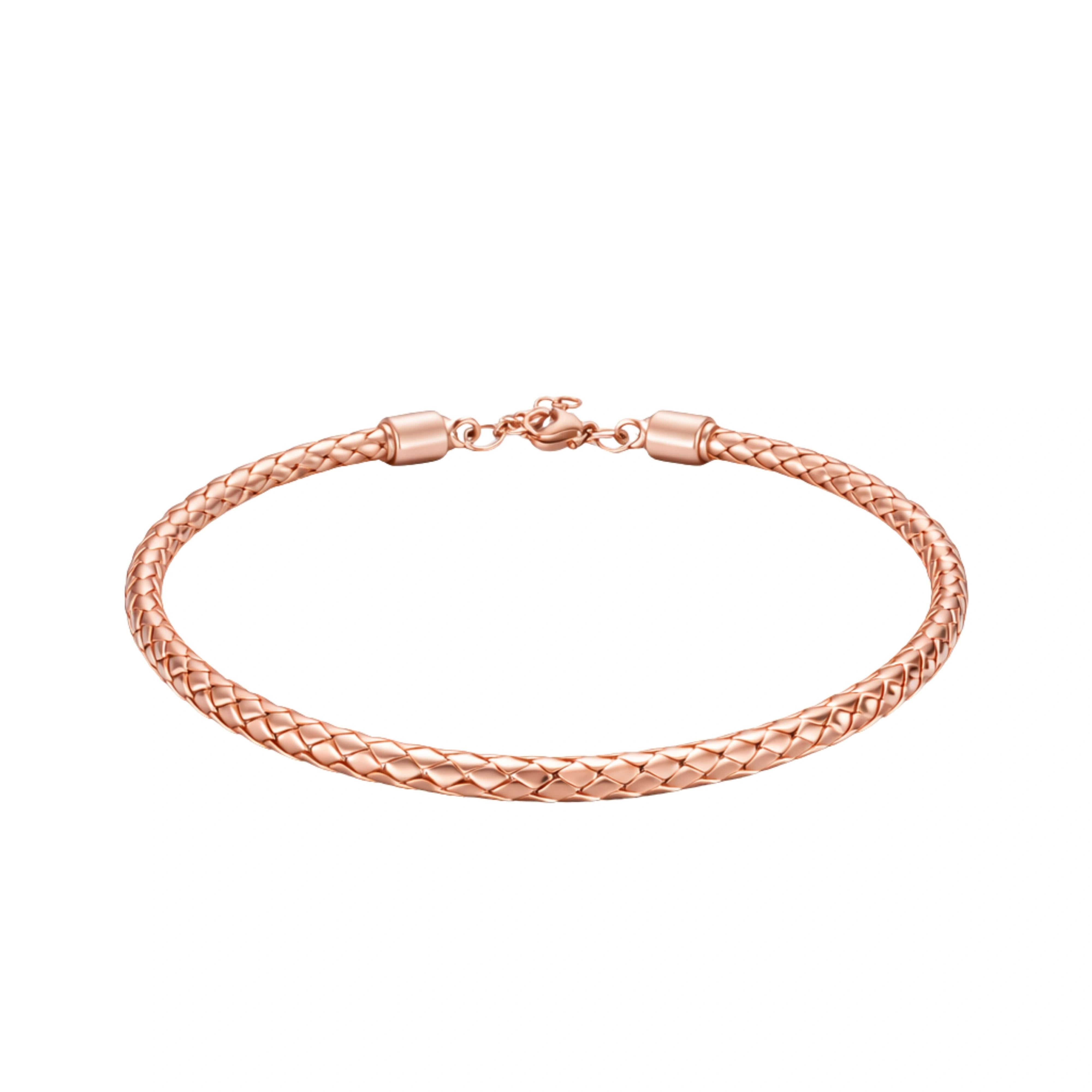 925 Sterling Silver Rose Gold Braided Kada