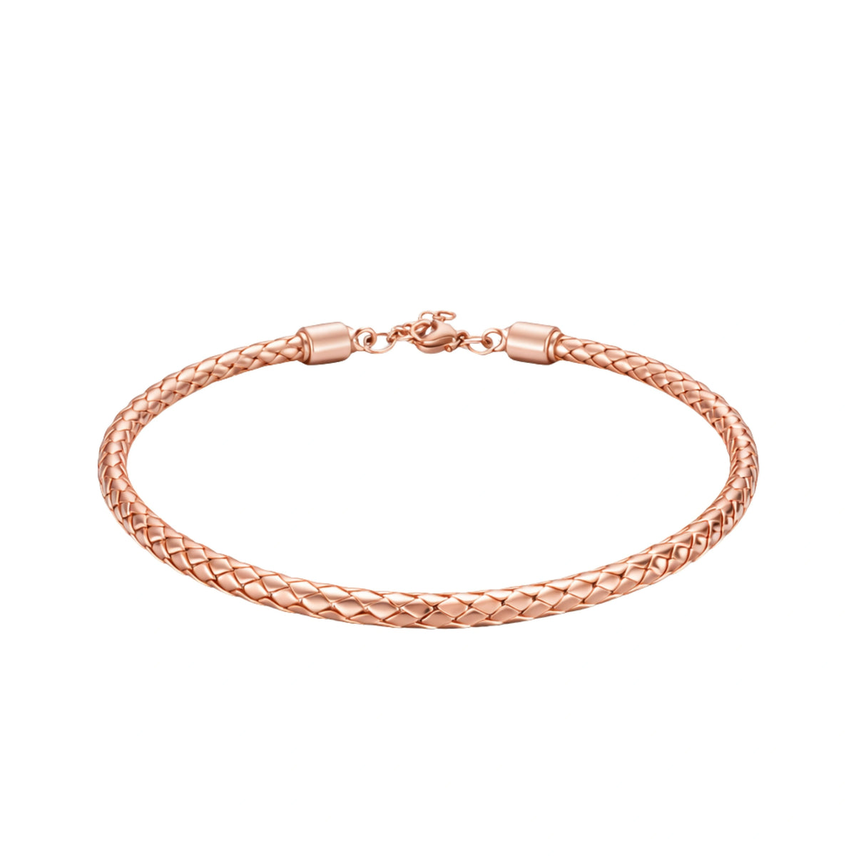 925 Sterling Silver Rose Gold Braided Kada