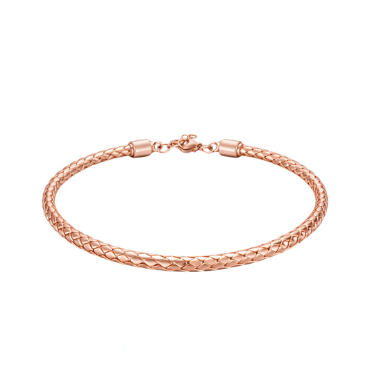 925 Sterling Silver Rose Gold Braided Kada